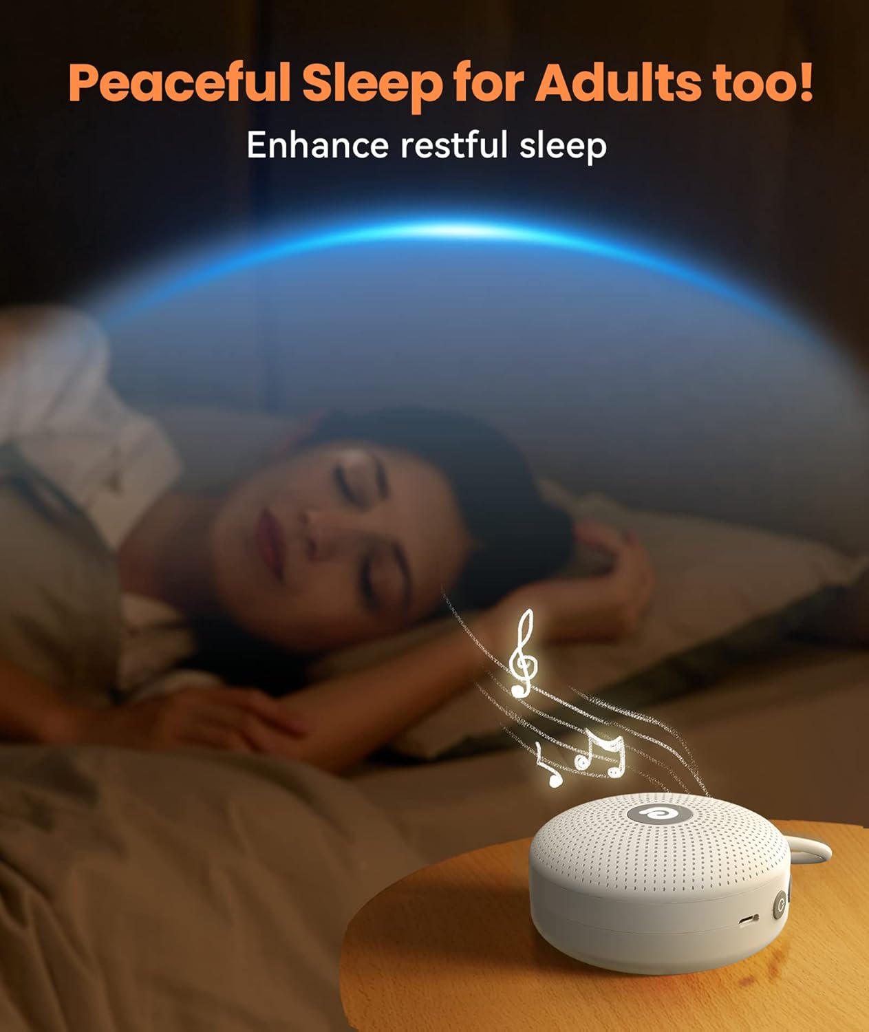 Transform Your Sleep with the Portable D11 Max Noise Machine – 21 Soothing Sounds, Long-Lasting Battery, and Perfect for Home or Travel!